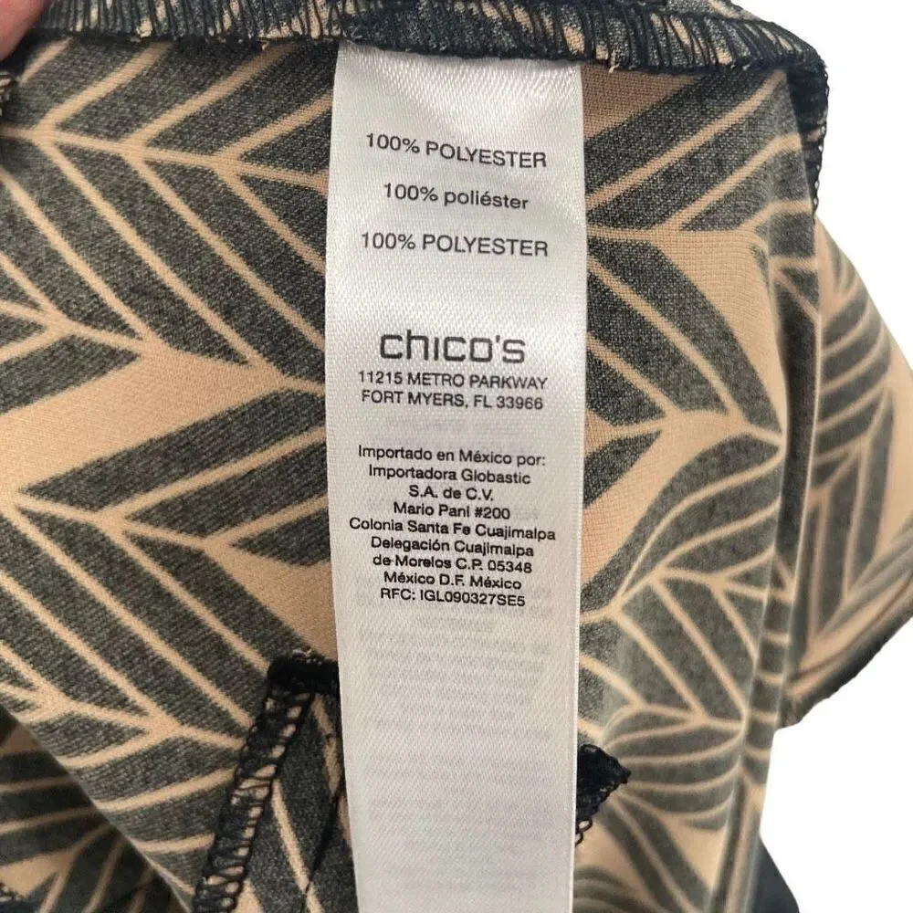 Chico’s Elevated Mitre-Print Wide-Leg Pants Size 2 NWT‎